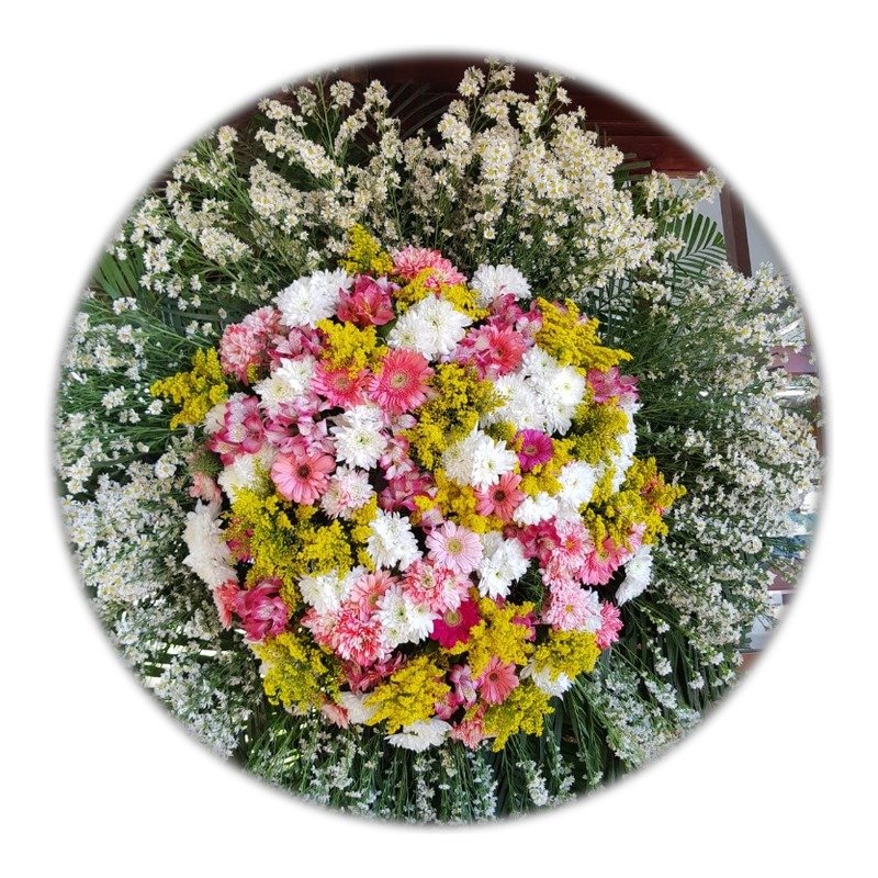 Coroa de Flores Silvestres Coloridas - Santa Casa Zona Sul