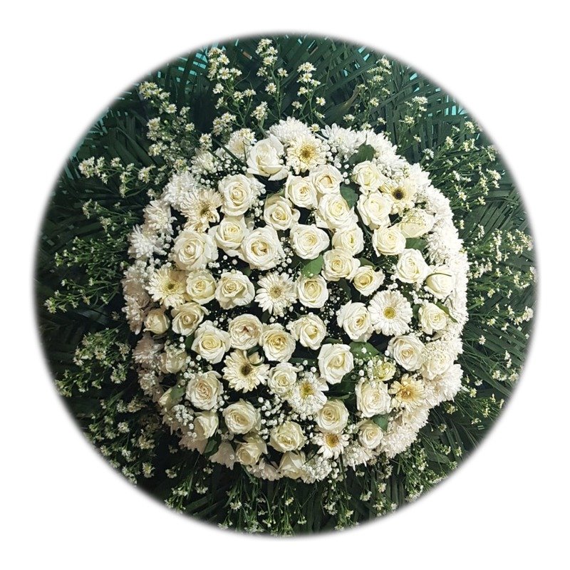 Coroa de Rosas Brancas Premium - Santa Casa Zona Sul